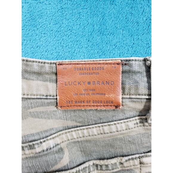 Lucky Brand Jeans Sz 4 Womens Green Camouflaged Stretch Pants Bridgette Crop - Picture 13 of 14